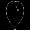 Colar Aco Dourado Pendente Onix-Tommy Hilfiger Jewelry New