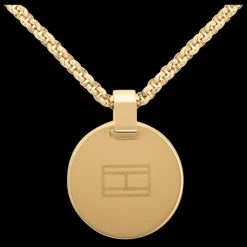 Colar Aco Dourado Pendente Onix-Tommy Hilfiger Jewelry New