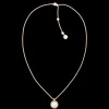Colar Aco Dourado Rosa Pendente Onix-Tommy Hilfiger Jewelry Clearance