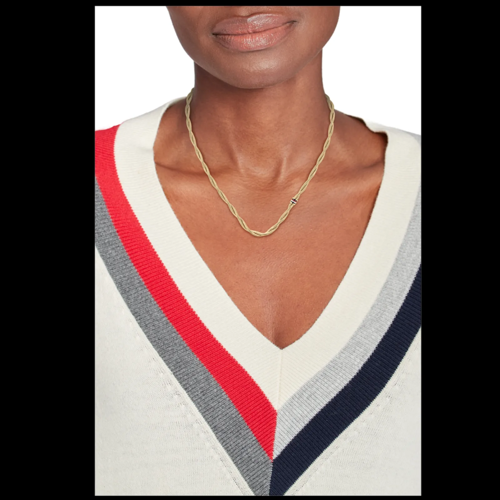 Colar Aco Dourado Twist Ajustavel-Tommy Hilfiger Jewelry Cheap