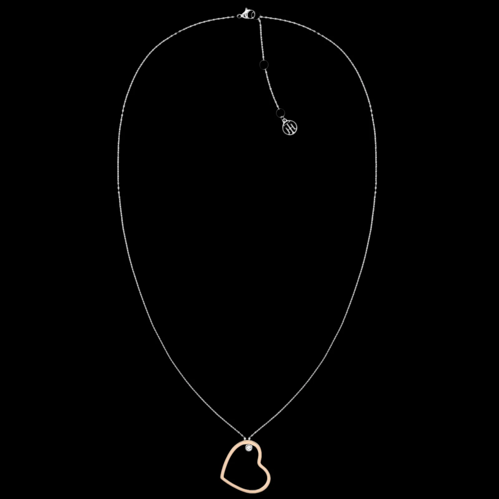 Colar Bicolor Pendente Coracao E Cristal-Tommy Hilfiger Jewelry Hot