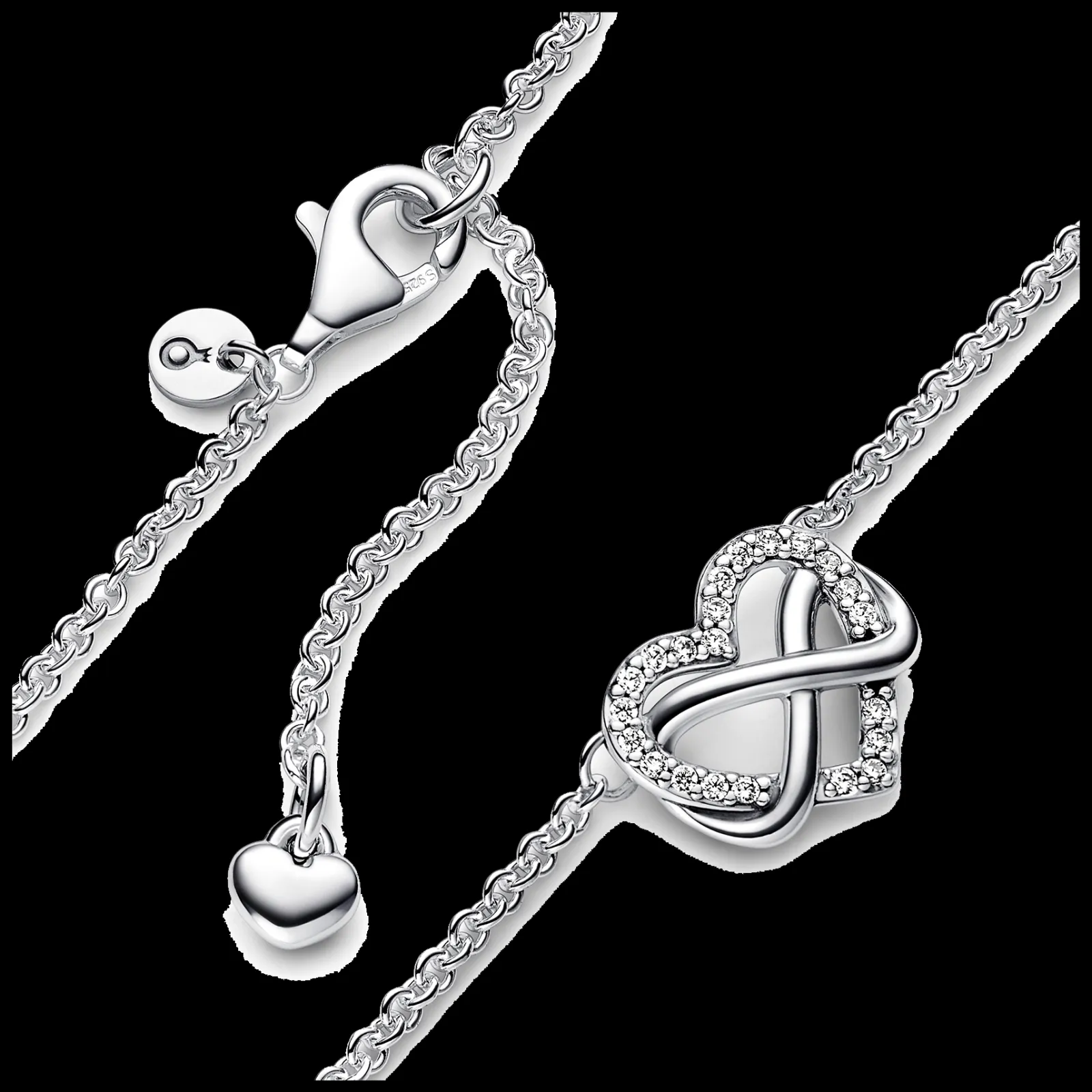Colar Coracao Infinito Com Zirconias-Pandora New