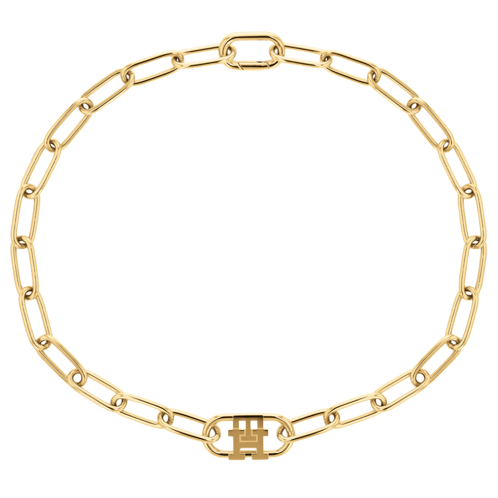 Colar Curto Dourado Com Monograma-Tommy Hilfiger Jewelry Best