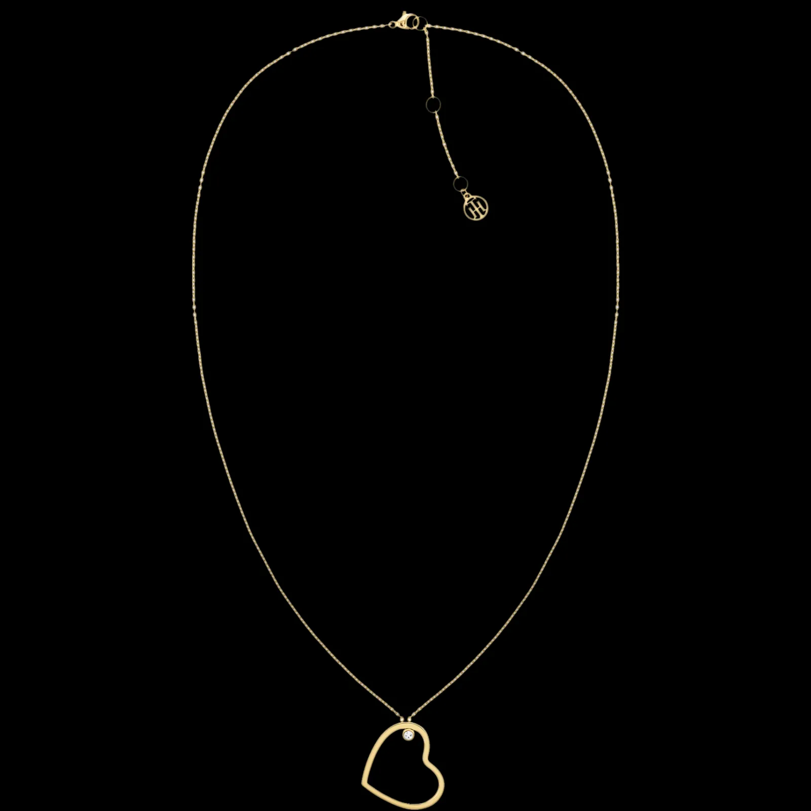 Colar Dourado Pendente Coracao E Cristal-Tommy Hilfiger Jewelry Sale