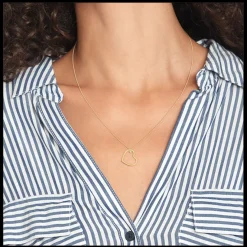 Colar Dourado Pendente Coracao E Cristal-Tommy Hilfiger Jewelry Sale