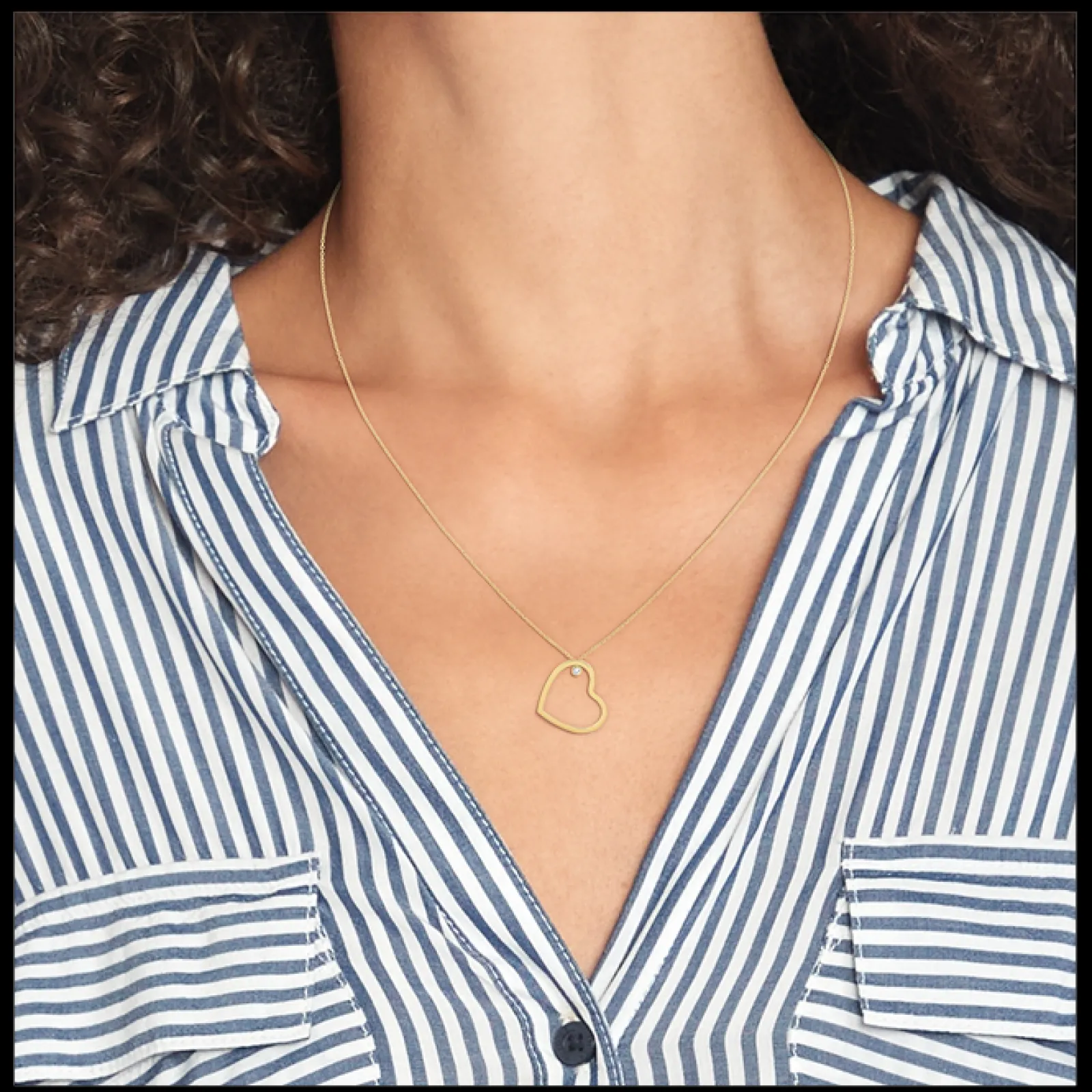 Colar Dourado Pendente Coracao E Cristal-Tommy Hilfiger Jewelry Sale