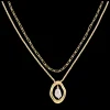 Colar Duplo Em Dourado Com Perola-Calvin Klein Jewelry Shop