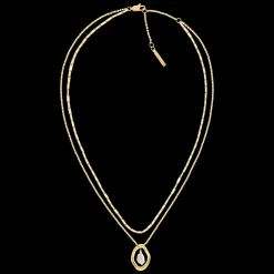 Colar Duplo Em Dourado Com Perola-Calvin Klein Jewelry Shop