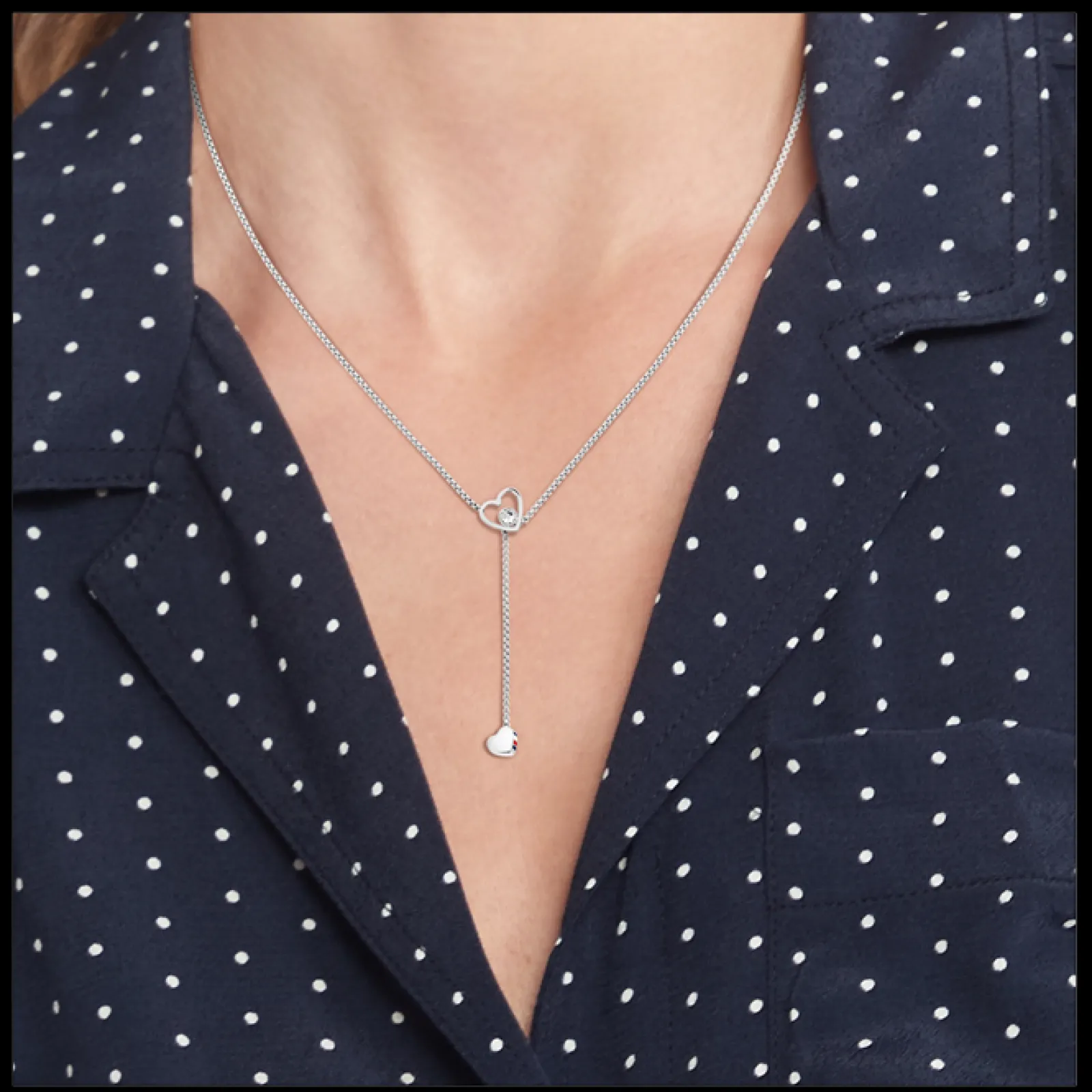 Colar Prateado Cristal Coracoes-Tommy Hilfiger Jewelry Best