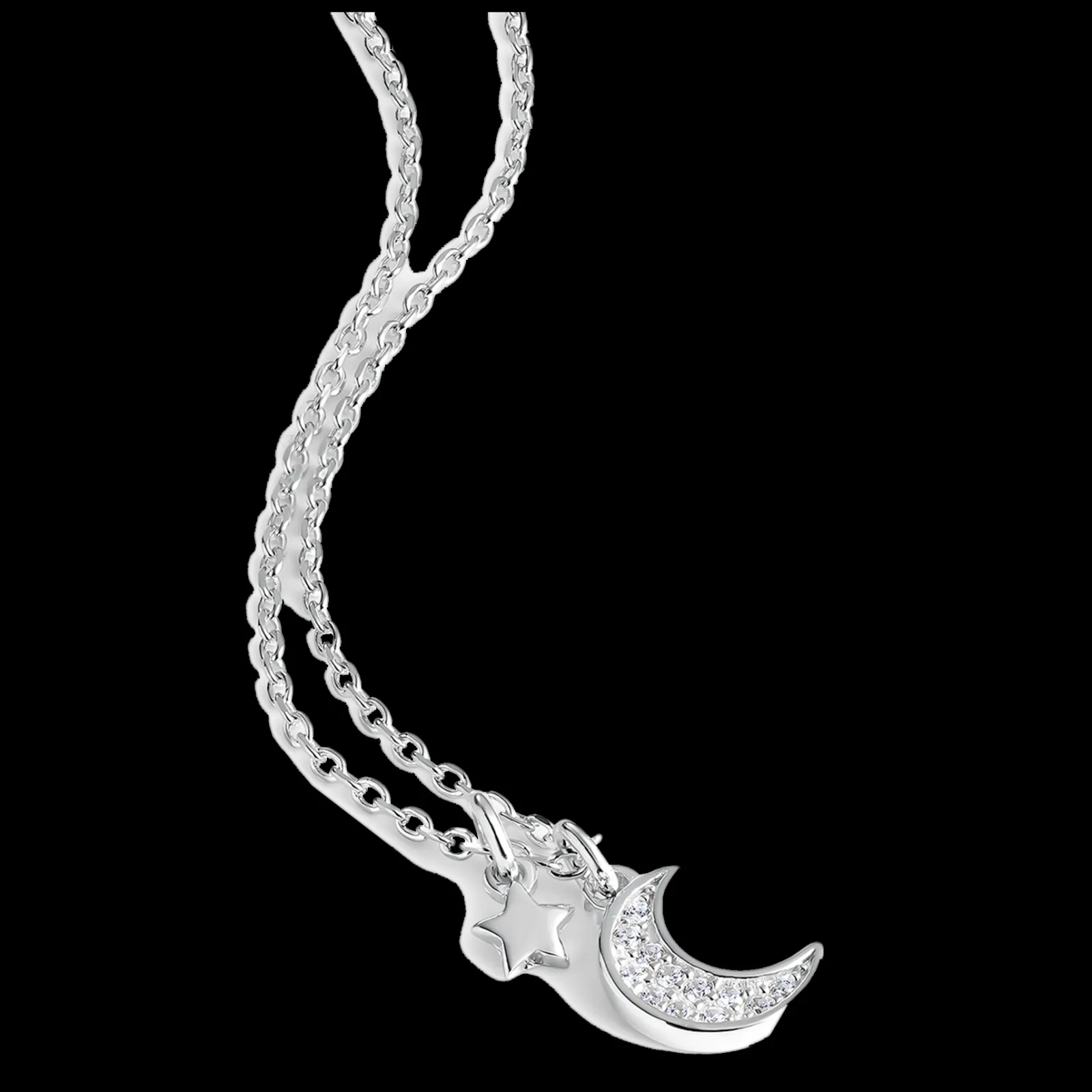 Colar Signals Lua Prateado-Itemporality Flash Sale