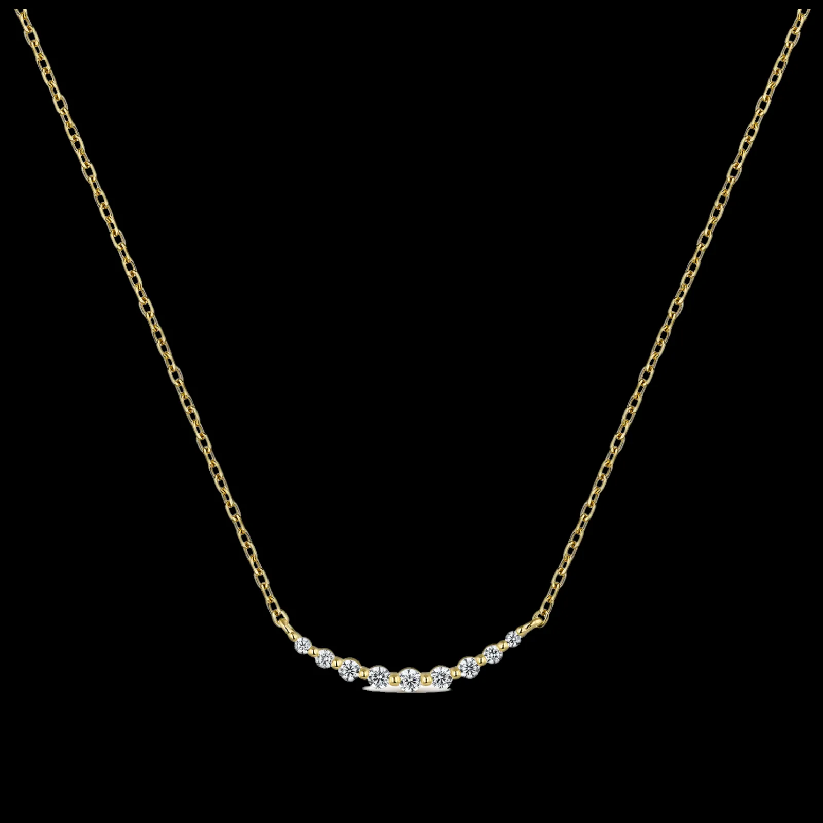 Colar Signals Zirconias Dourado-Itemporality Flash Sale