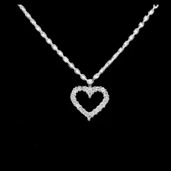 Colar White Heart Silver-PDPAOLA Online