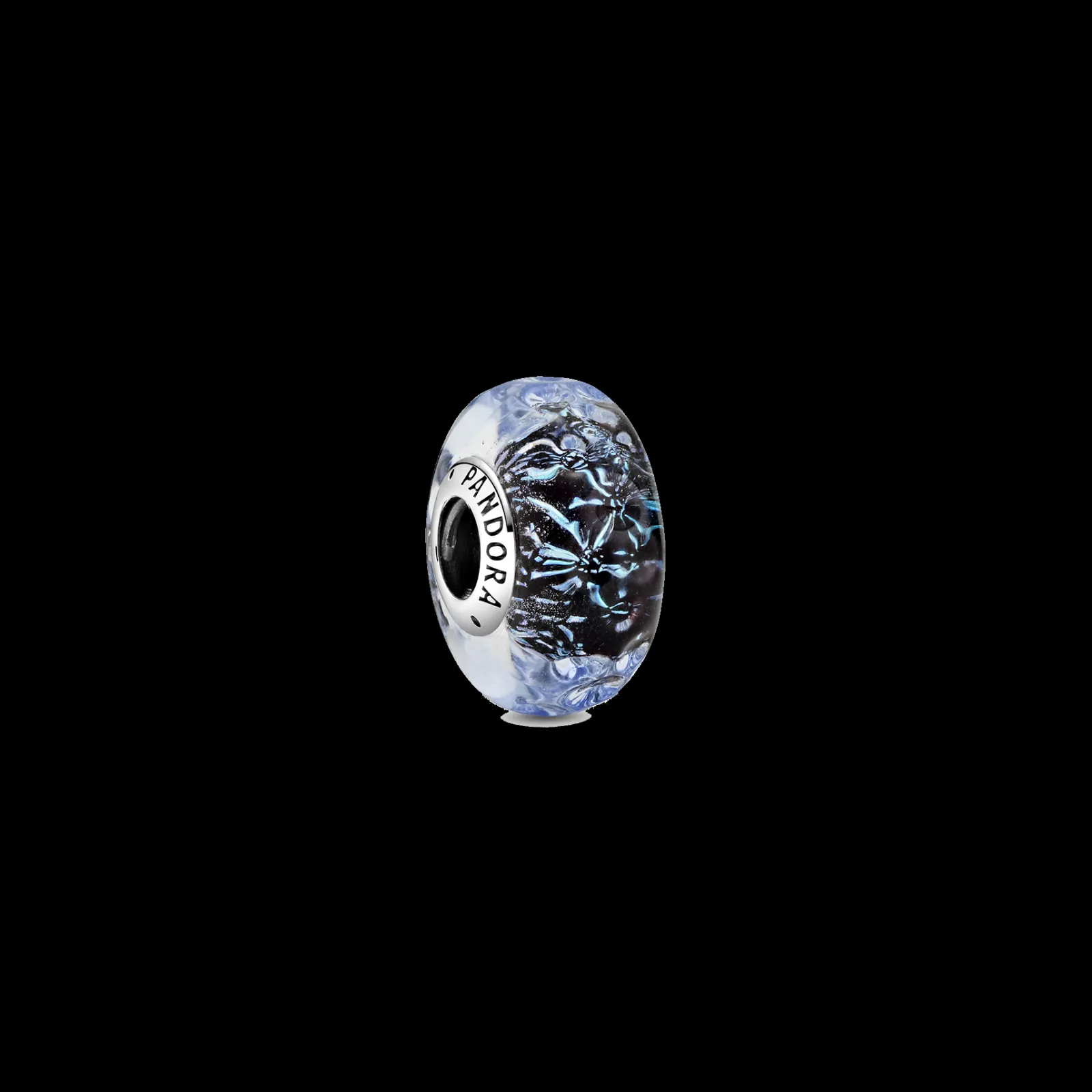 Conta Murano Iridescente Ondulado Azul-Pandora Hot