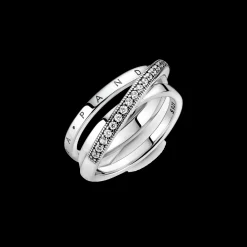 Crossover Pave Triple Band-Pandora Outlet