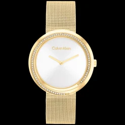 Dourado Com Cristais Em Malha Milanesa-Calvin Klein Watches Fashion