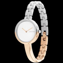 Dourado Rosa E Aco Com Bangle-Calvin Klein Watches New