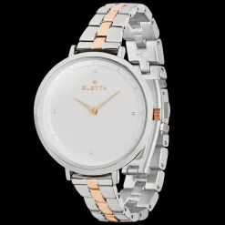 Relogio Pearl Aco E Dourado Rosa-Eletta Discount