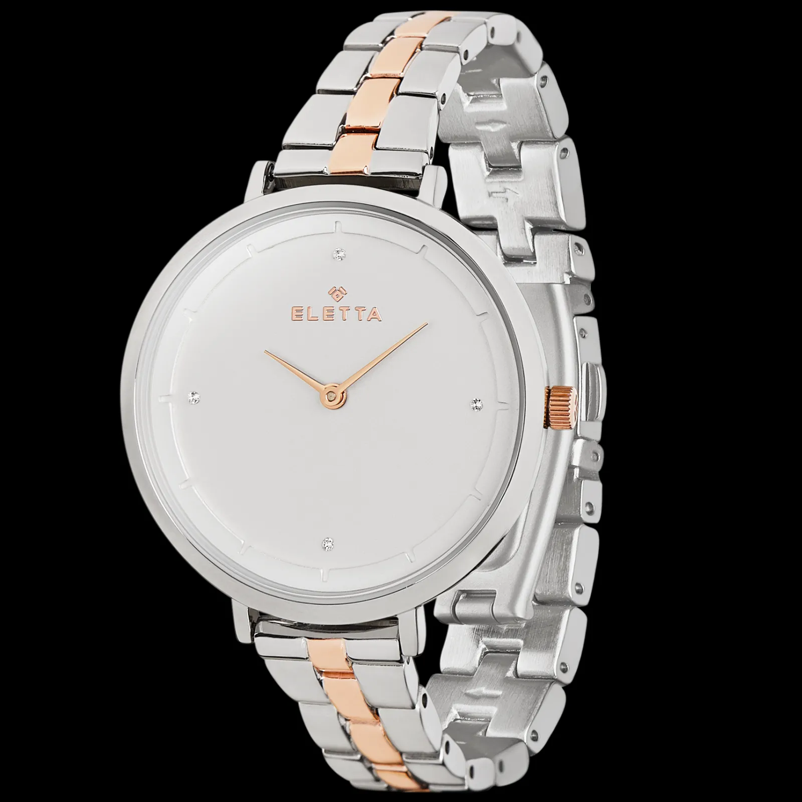 Relogio Pearl Aco E Dourado Rosa-Eletta Discount