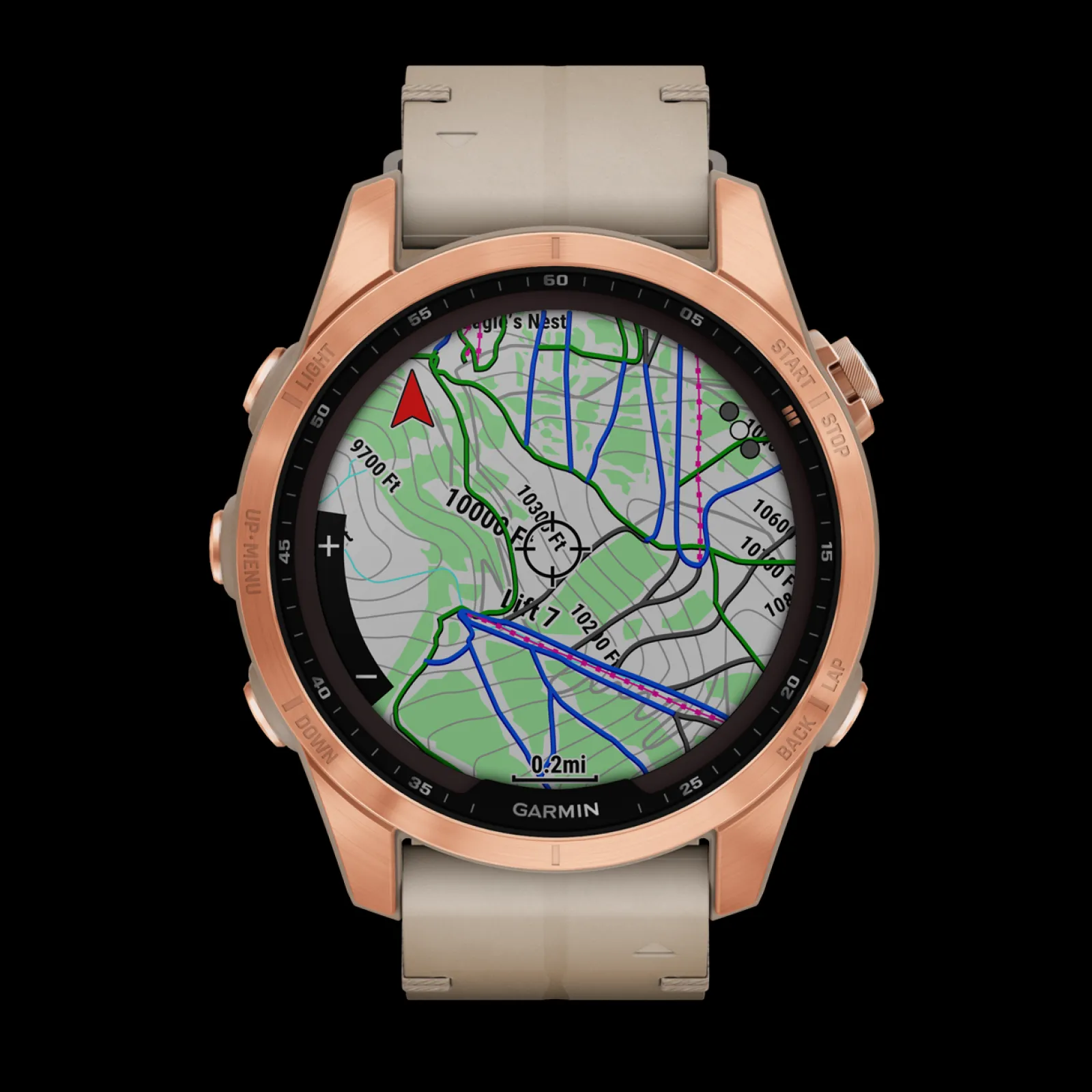 Fenix 7S Sapphire Solar Tit. Rose Gold-Garmin Shop