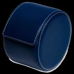 Navy Blue Leather Watch Roll-Kross Studio Sale