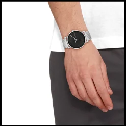 Preto E Aco Em Malha Milanesa-Calvin Klein Watches Fashion