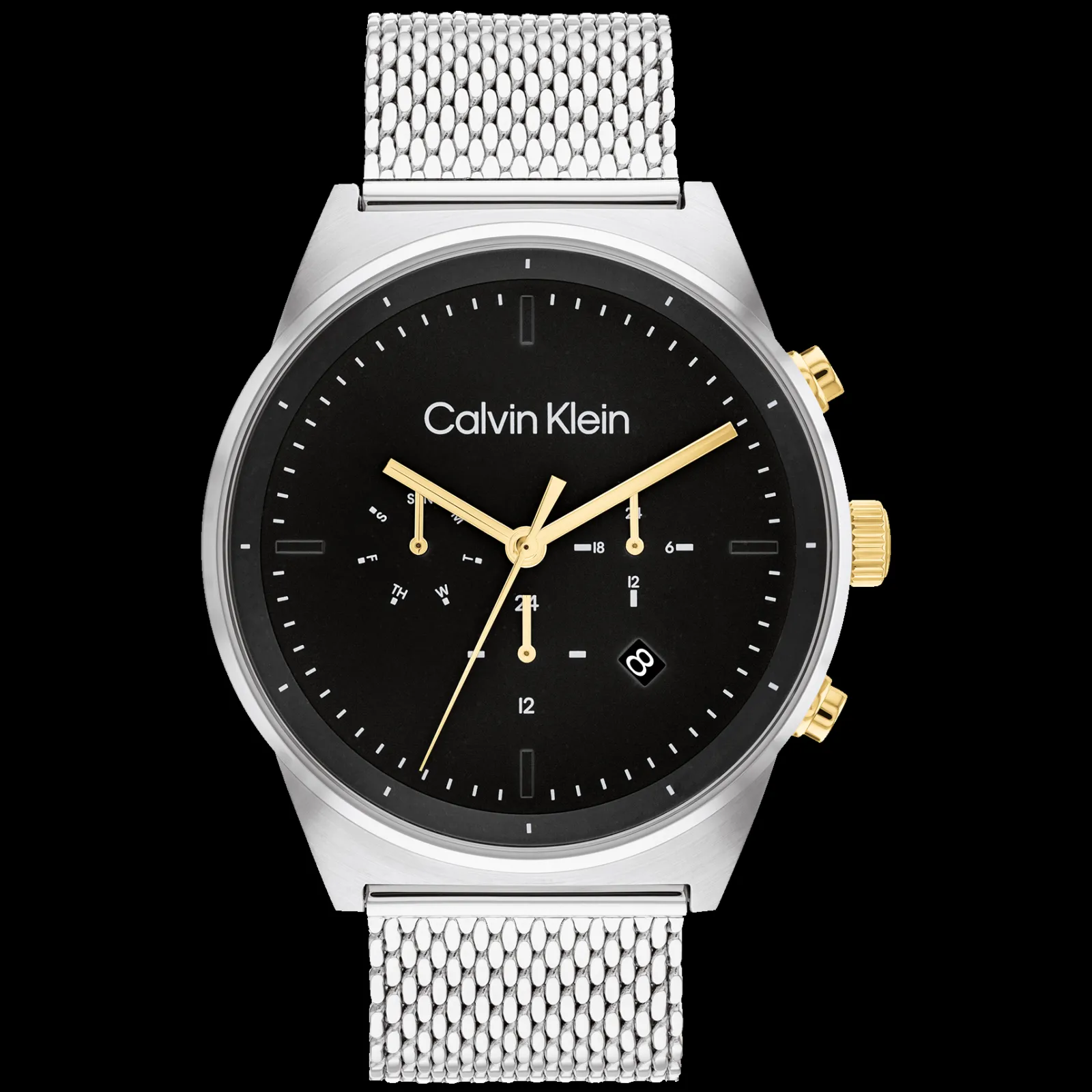 Preto E Aco Em Malha Milanesa-Calvin Klein Watches Shop
