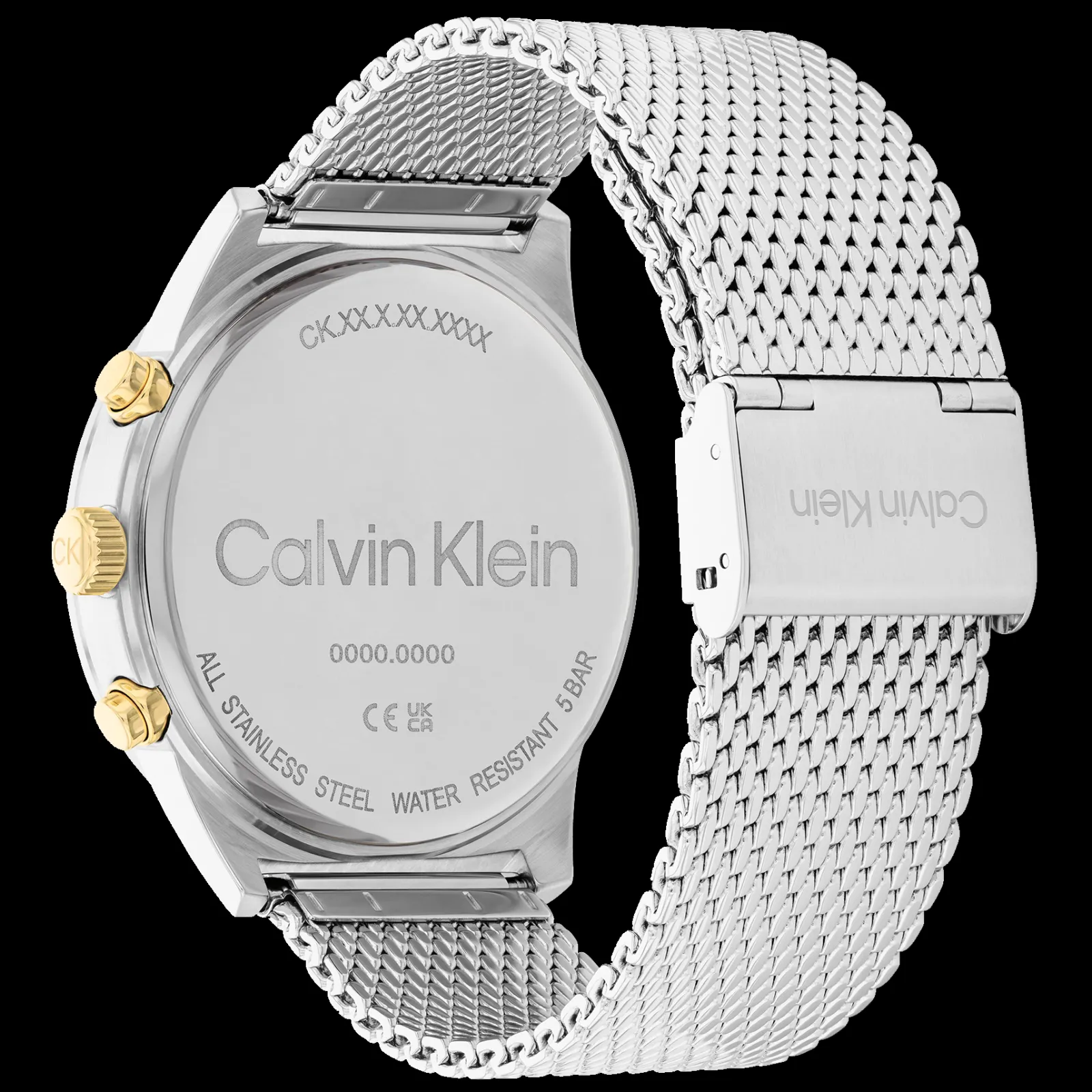 Preto E Aco Em Malha Milanesa-Calvin Klein Watches Shop