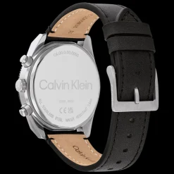 Preto E Aco Em Pele Preta-Calvin Klein Watches Flash Sale