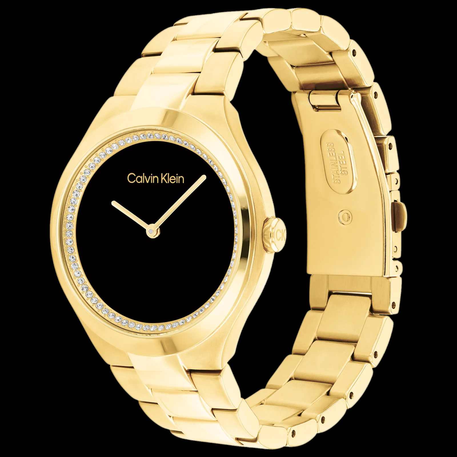 Preto E Dourado Com Cristais-Calvin Klein Watches Shop