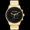 Preto E Dourado Em Aco-Calvin Klein Watches New