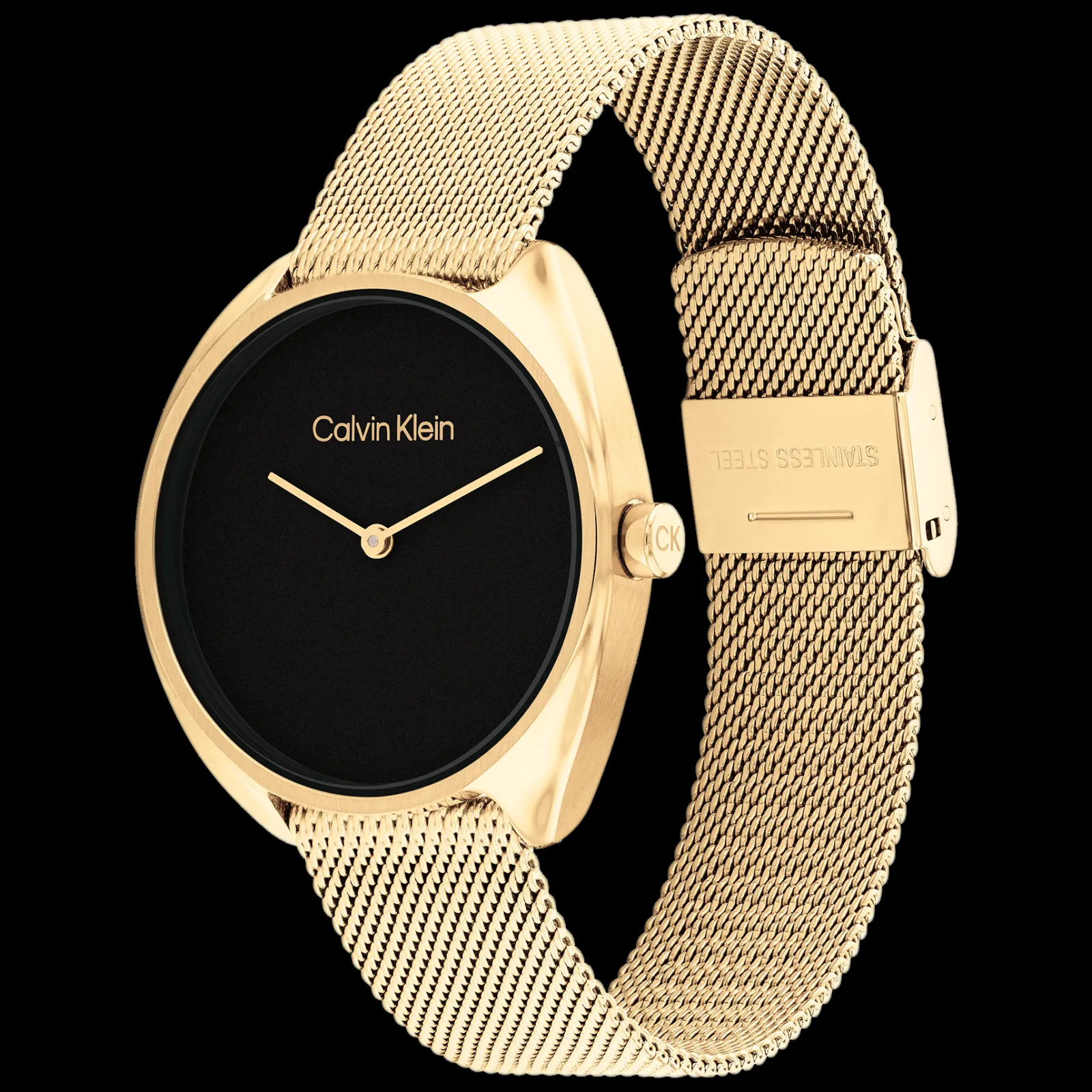 Preto E Dourado Em Malha Milanesa-Calvin Klein Watches Sale