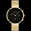 Preto E Dourado Em Malha Milanesa-Calvin Klein Watches Cheap