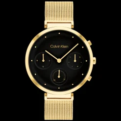 Preto E Dourado Em Malha Milanesa-Calvin Klein Watches Cheap