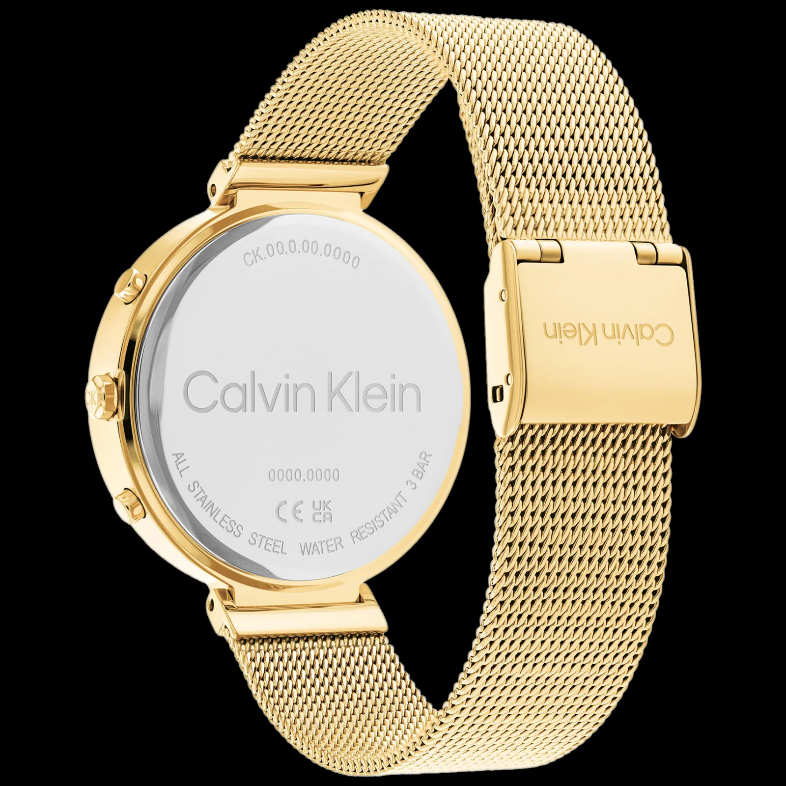 Preto E Dourado Em Malha Milanesa-Calvin Klein Watches Cheap