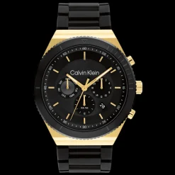 Preto E Dourado Em Silicone Preto-Calvin Klein Watches Hot