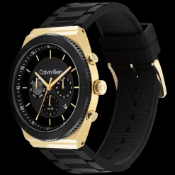 Preto E Dourado Em Silicone Preto-Calvin Klein Watches Hot