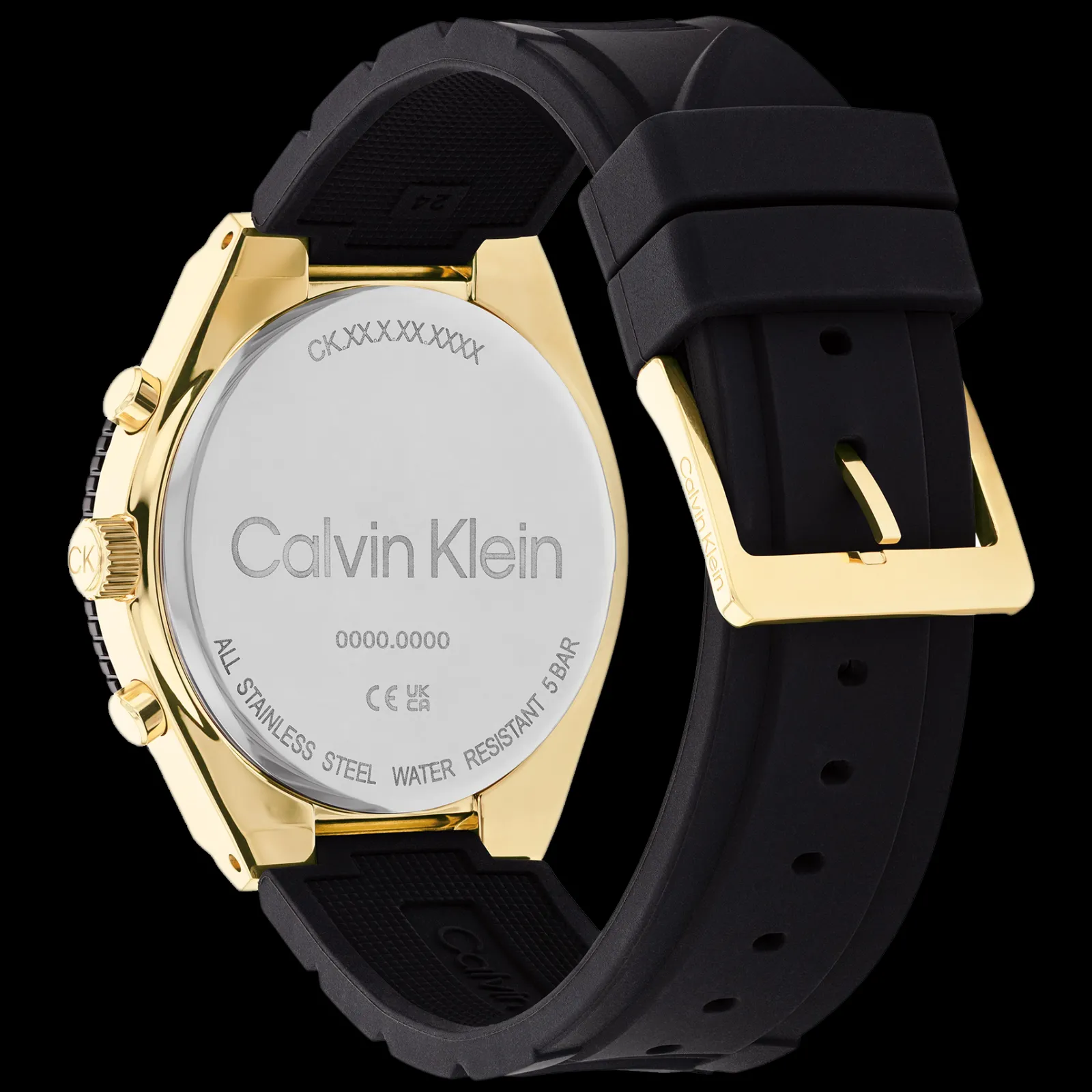 Preto E Dourado Em Silicone Preto-Calvin Klein Watches Hot