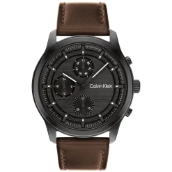 Preto Em Pele Castanha-Calvin Klein Watches Outlet