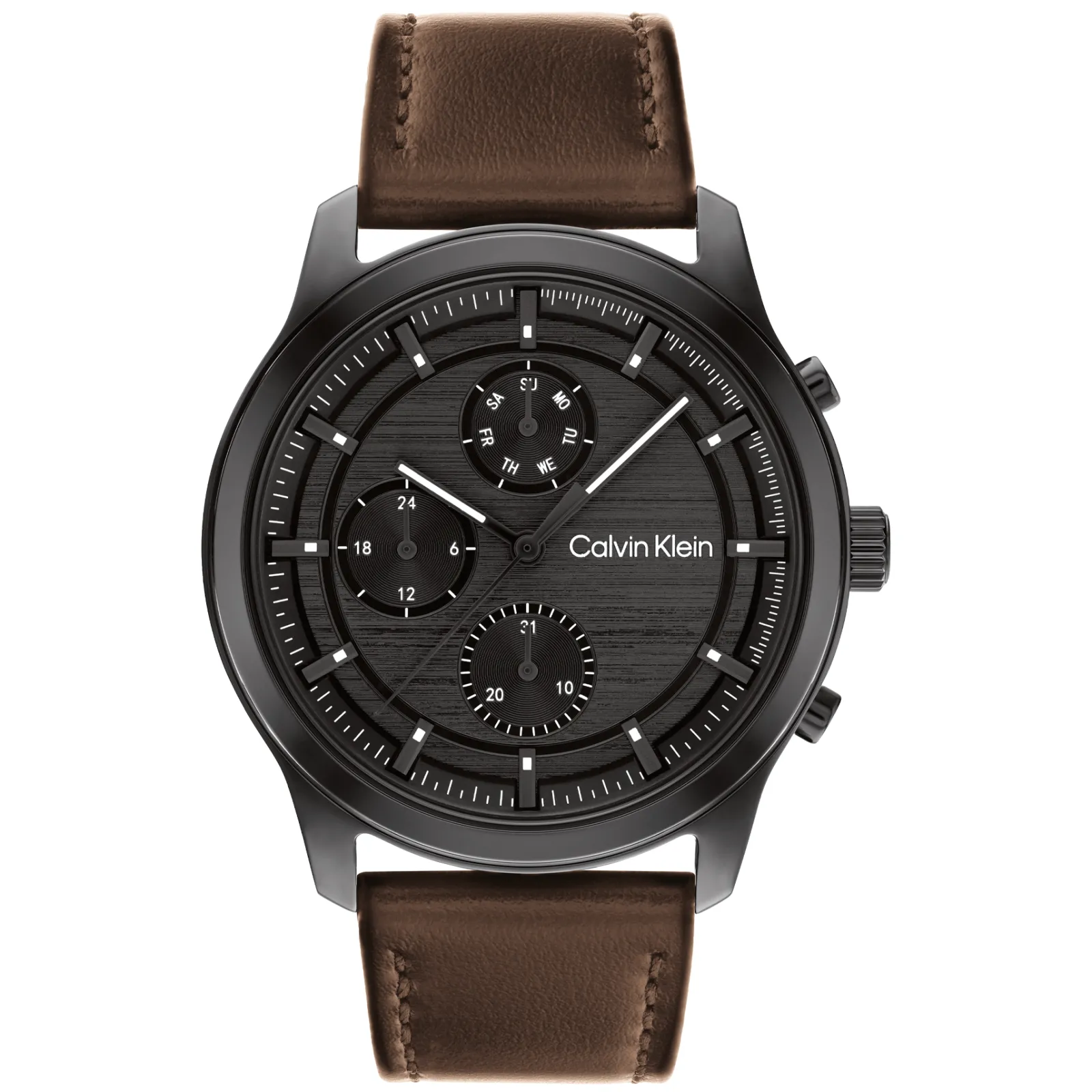 Preto Em Pele Castanha-Calvin Klein Watches Outlet