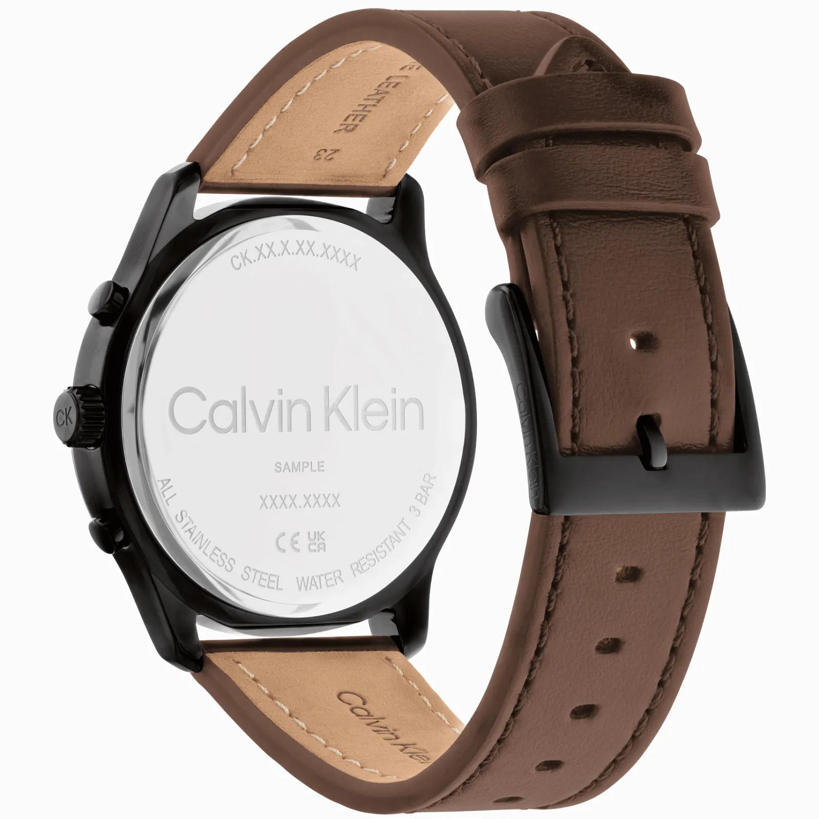 Preto Em Pele Castanha-Calvin Klein Watches Outlet