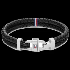 Pulseira Aco E Pele Preta-Tommy Hilfiger Jewelry Flash Sale