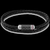 Pulseira Aco E Pele Preta Iman-Tommy Hilfiger Jewelry Fashion