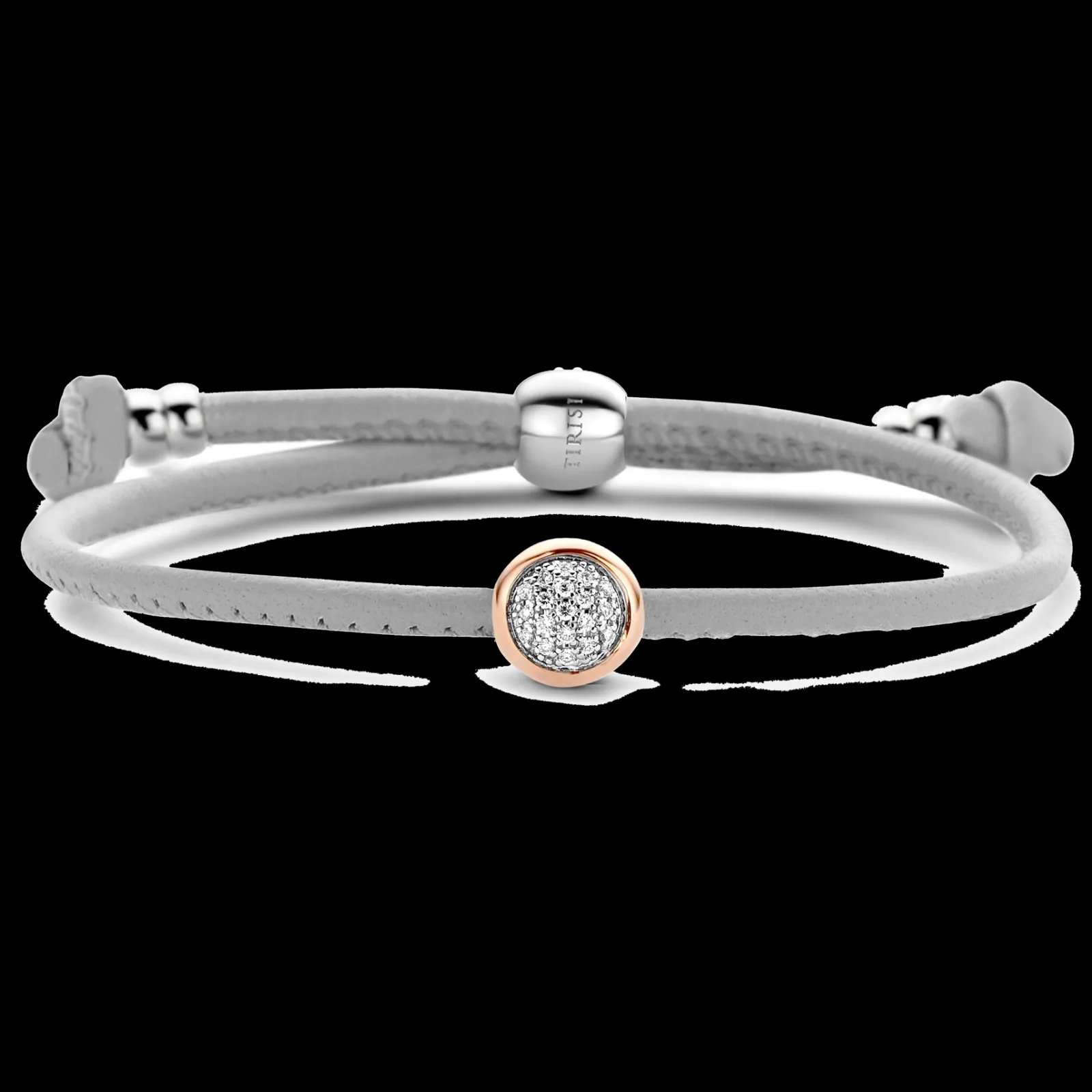 Pulseira Cinza Com Or, Prata E Diamantes-Tirisi Moda Cheap
