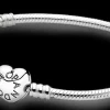 Pulseira De Prata Com Fecho Coracao-Pandora Hot
