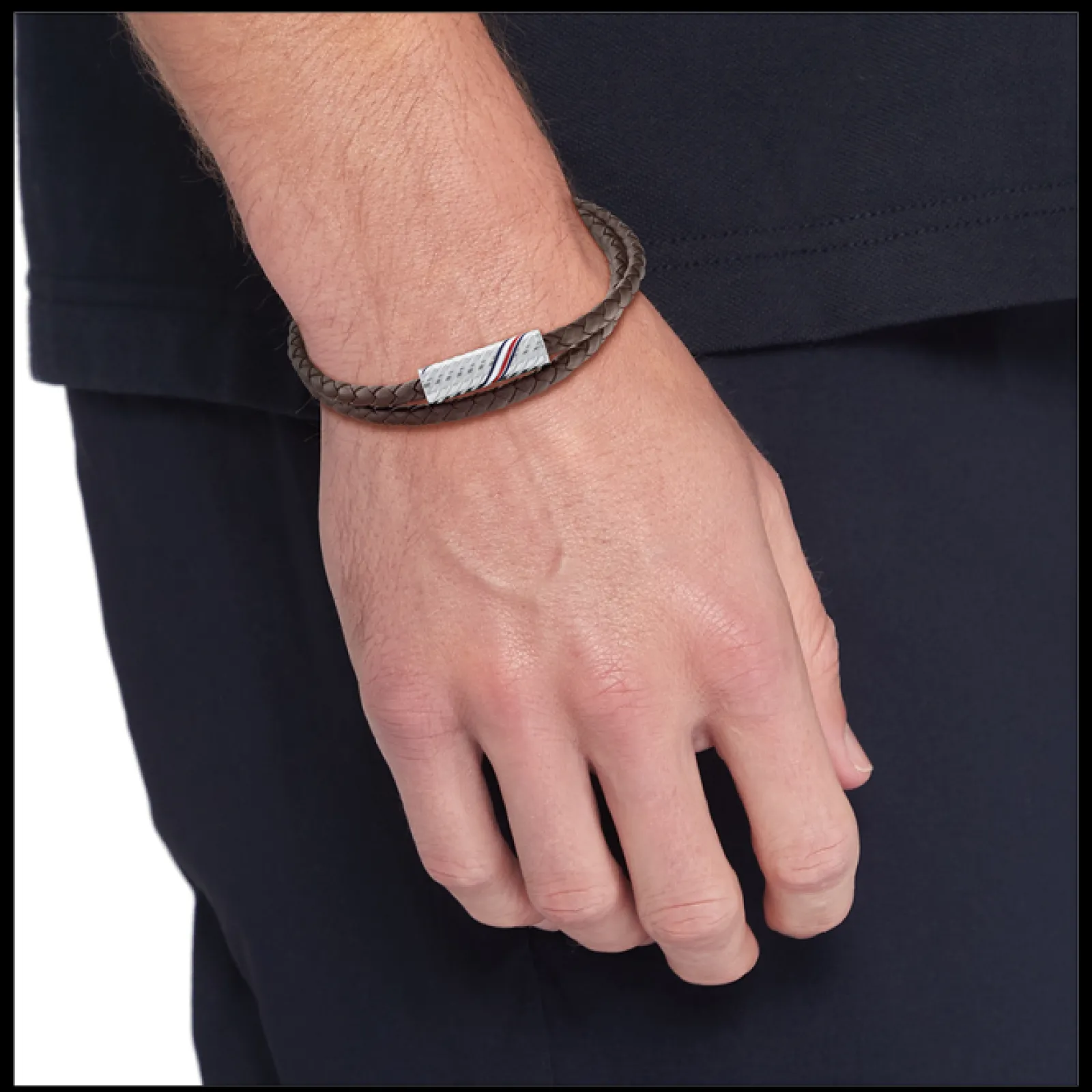 Pulseira Dupla Pele Castanha E Aco Iman-Tommy Hilfiger Jewelry Cheap
