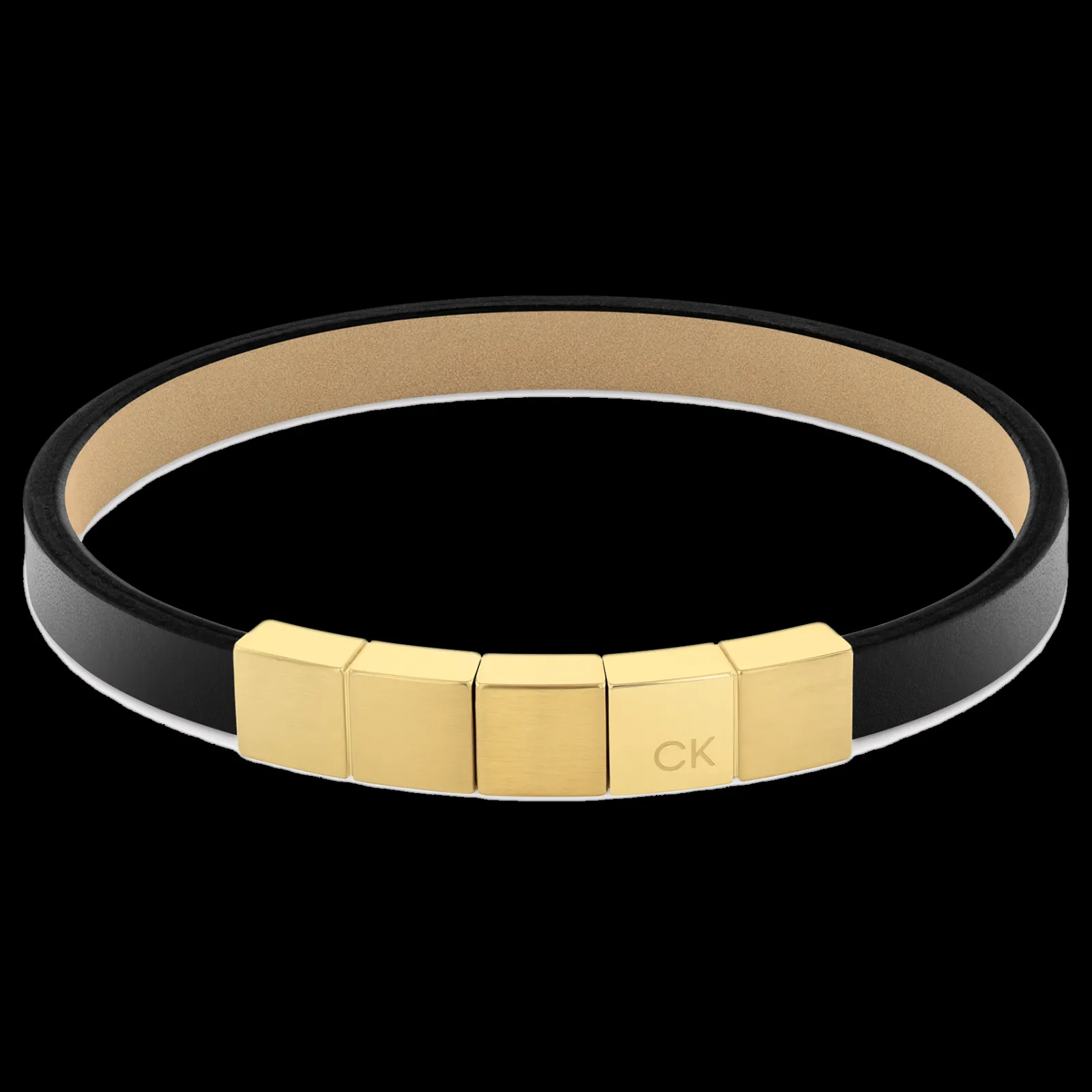 Pulseira Em Pele Preta E Dourado-Calvin Klein Jewelry Best Sale