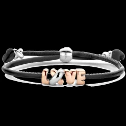 Pulseira Love Preta Com Or E Prata-Tirisi Moda Shop
