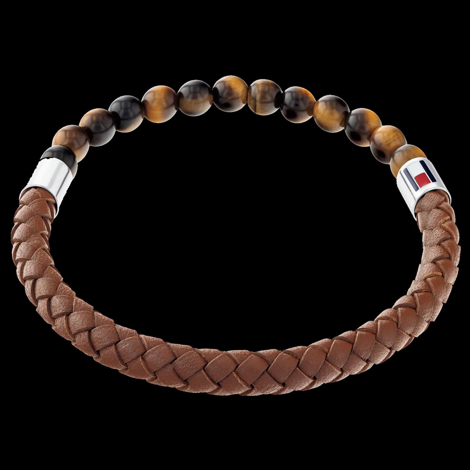Pulseira Olho-De-Tigre E Pele Castanha-Tommy Hilfiger Jewelry New