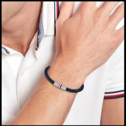 Pulseira Pele Azul Aco Iman-Tommy Hilfiger Jewelry Fashion