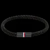 Pulseira Pele Preta Aco Iman-Tommy Hilfiger Jewelry New
